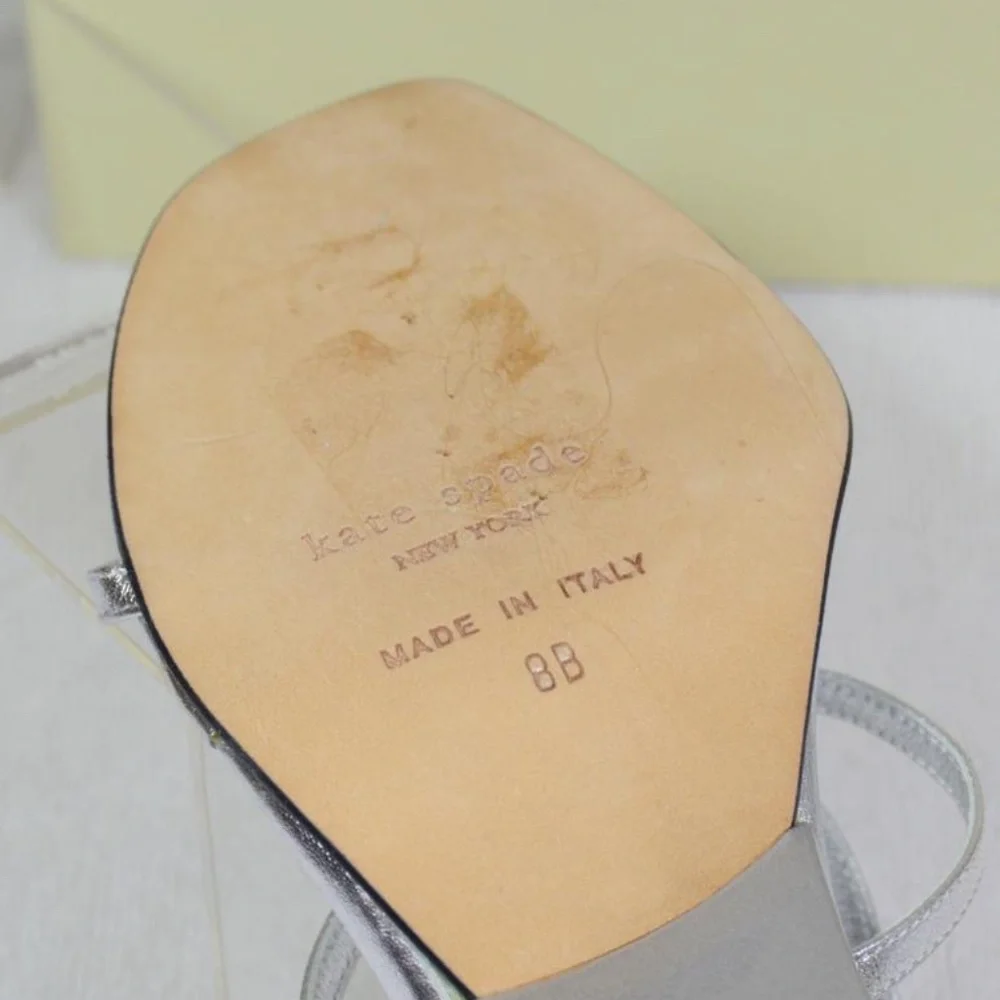 🏷️ NWT Kate Spade Silver/Metallic Sandals  🇮🇹